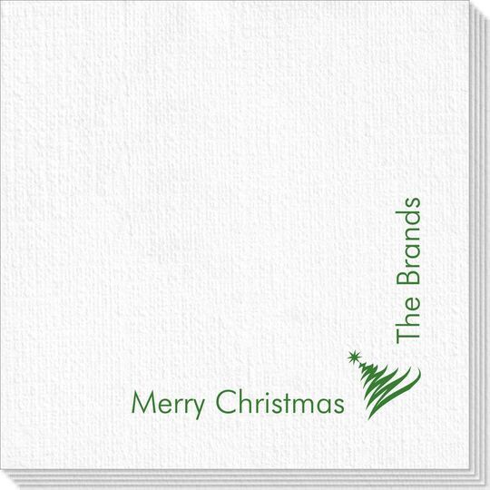 Corner Text with Artistic Christmas Tree Deville Napkins
